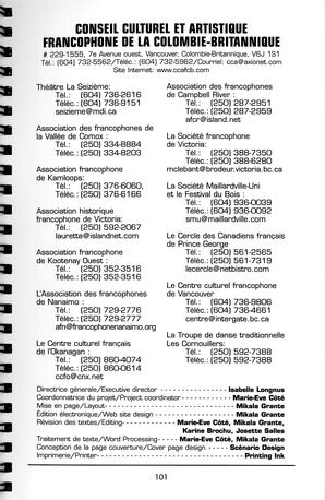   RÉPERTOIRE DES RESSOURCES CULTURELLES, 1999-2001   , page 103