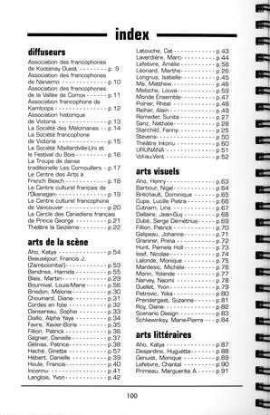   RÉPERTOIRE DES RESSOURCES CULTURELLES, 1999-2001   , page 102
