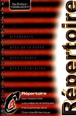   RÉPERTOIRE DES RESSOURCES CULTURELLES, 1999-2001   , page 1