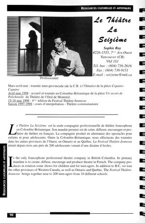   RÉPERTOIRE DES RESSOURCES CULTURELLES, 1997-1999   , page 92