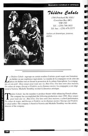   RÉPERTOIRE DES RESSOURCES CULTURELLES, 1997-1999   , page 102