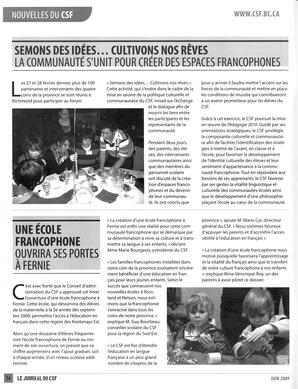   LE JOURNAL DU CSF, 2009   , page 14