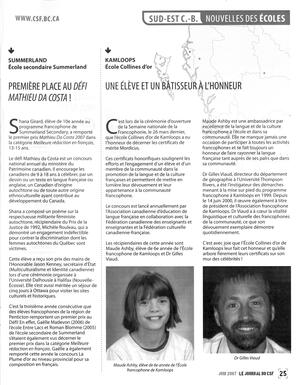   LE JOURNAL DU CSF, 2007   , page 25