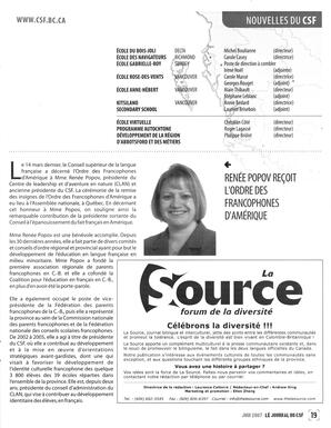   LE JOURNAL DU CSF, 2007   , page 19
