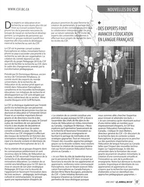   LE JOURNAL DU CSF, 2007   , page 17