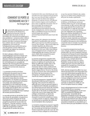   LE JOURNAL DU CSF, 2007   , page 16