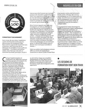   LE JOURNAL DU CSF, 2007   , page 15