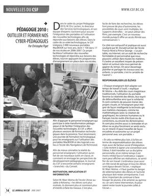   LE JOURNAL DU CSF, 2007   , page 14