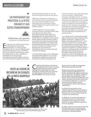   LE JOURNAL DU CSF, 2007   , page 12