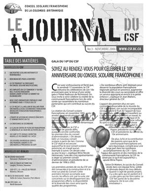   LE JOURNAL DU CSF, 2006   , page 1