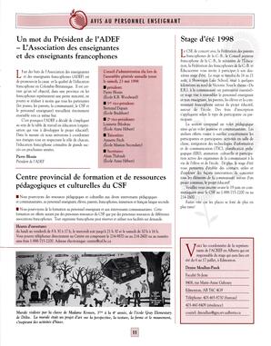   TRANSITION BULLETIN D'INFORMATION, 1998   , page 11