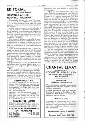   L'APPEL, LE MAGAZINE FRANCO-COLOMBIEN, 1966   , page 4