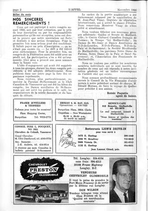   L'APPEL, LE MAGAZINE FRANCO-COLOMBIEN, 1966   , page 2