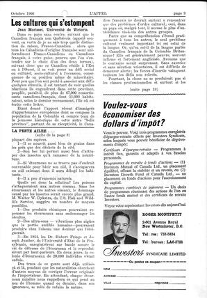   L'APPEL, LE MAGAZINE FRANCO-COLOMBIEN, 1966   , page 9