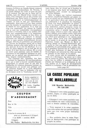   L'APPEL, LE MAGAZINE FRANCO-COLOMBIEN, 1966   , page 10