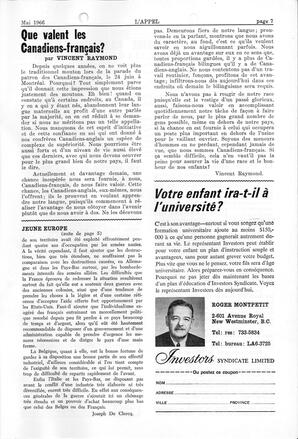   L'APPEL, LE MAGAZINE FRANCO-COLOMBIEN, 1966   , page 7