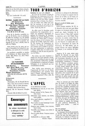   L'APPEL, LE MAGAZINE FRANCO-COLOMBIEN, 1966   , page 14