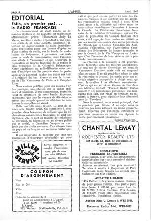  L'APPEL, LE MAGAZINE FRANCO-COLOMBIEN, 1966   , page 4