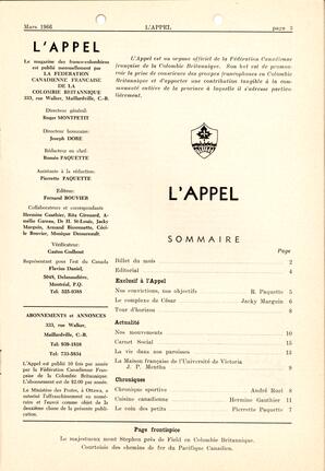   L'APPEL, LE MAGAZINE FRANCO-COLOMBIEN, 1966   , page 3