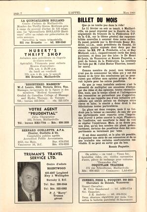   L'APPEL, LE MAGAZINE FRANCO-COLOMBIEN, 1966   , page 2
