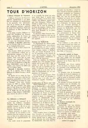   L'APPEL, LE MAGAZINE FRANCO-COLOMBIEN, 1965   , page 8