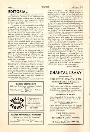   L'APPEL, LE MAGAZINE FRANCO-COLOMBIEN, 1965   , page 4