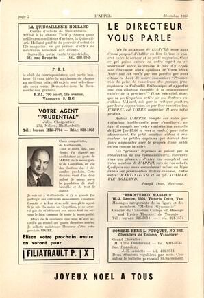   L'APPEL, LE MAGAZINE FRANCO-COLOMBIEN, 1965   , page 2