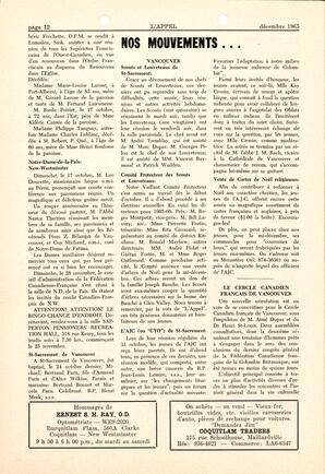   L'APPEL, LE MAGAZINE FRANCO-COLOMBIEN, 1965   , page 12