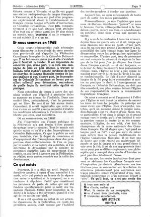   L'APPEL, LE MAGAZINE FRANCO-COLOMBIEN, 1968   , page 9