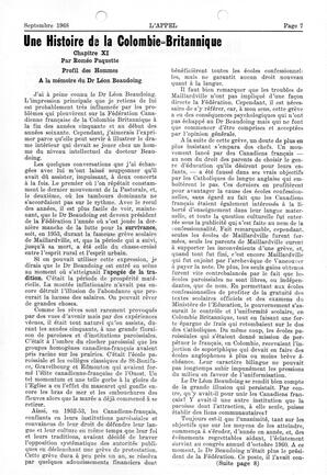   L'APPEL, LE MAGAZINE FRANCO-COLOMBIEN, 1968   , page 7