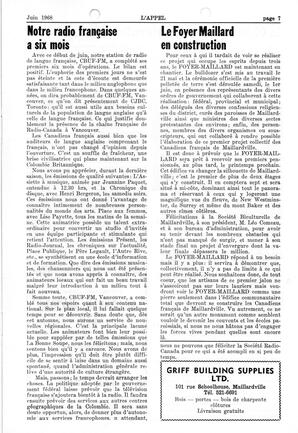   L'APPEL, LE MAGAZINE FRANCO-COLOMBIEN, 1968   , page 7