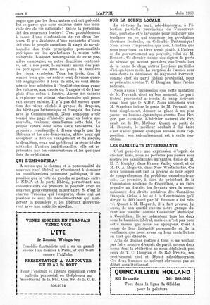  L'APPEL, LE MAGAZINE FRANCO-COLOMBIEN, 1968   , page 6
