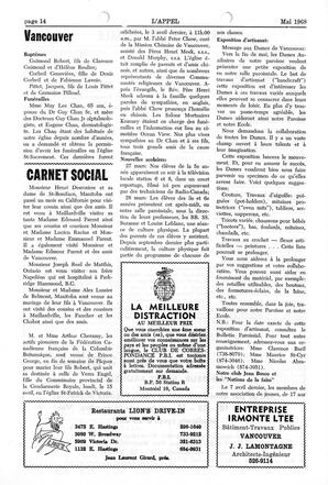   L'APPEL, LE MAGAZINE FRANCO-COLOMBIEN, 1968   , page 14
