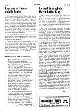   L'APPEL, LE MAGAZINE FRANCO-COLOMBIEN, 1968   , page 12