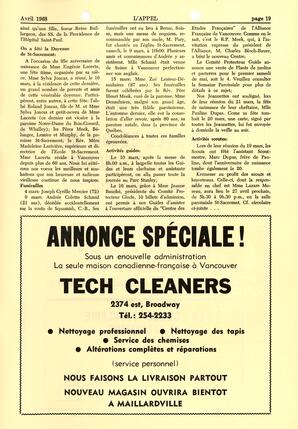   L'APPEL, LE MAGAZINE FRANCO-COLOMBIEN, 1968   , page 19