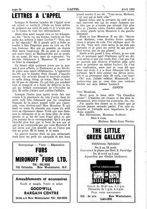   L'APPEL, LE MAGAZINE FRANCO-COLOMBIEN, 1968   , page 14