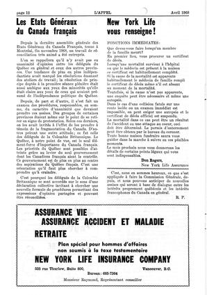   L'APPEL, LE MAGAZINE FRANCO-COLOMBIEN, 1968   , page 12