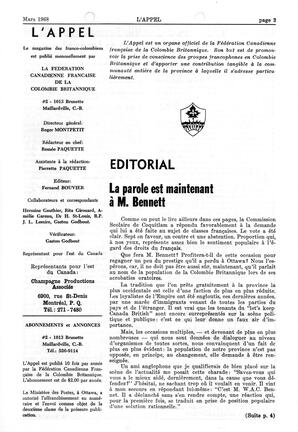   L'APPEL, LE MAGAZINE FRANCO-COLOMBIEN, 1968   , page 3
