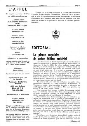   L'APPEL, LE MAGAZINE FRANCO-COLOMBIEN, 1968   , page 3