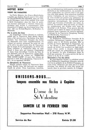   L'APPEL, LE MAGAZINE FRANCO-COLOMBIEN, 1968   , page 7