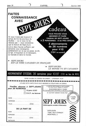   L'APPEL, LE MAGAZINE FRANCO-COLOMBIEN, 1968   , page 18