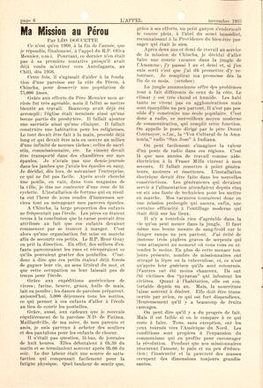   L'APPEL, LE MAGAZINE FRANCO-COLOMBIEN, 1965   , page 6