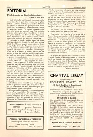   L'APPEL, LE MAGAZINE FRANCO-COLOMBIEN, 1965   , page 4