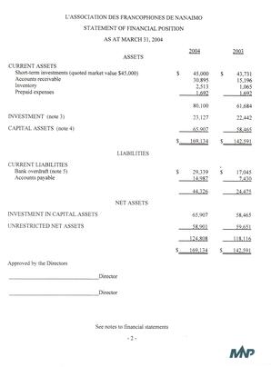   ÉTATS FINANCIERS - EN, 2004   , page 5