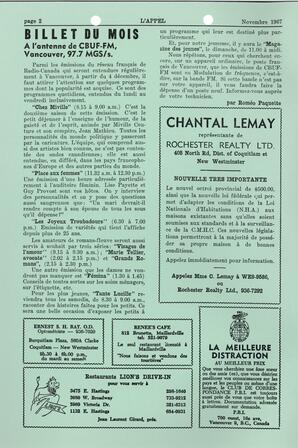   L'APPEL, LE MAGAZINE FRANCO-COLOMBIEN, 1967   , page 2