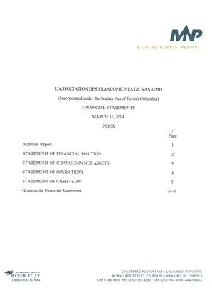   ÉTATS FINANCIERS - EN, 2004   , page 3