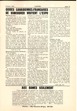   L'APPEL, LE MAGAZINE FRANCO-COLOMBIEN, 1967   , page 13
