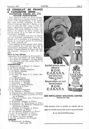   L'APPEL, LE MAGAZINE FRANCO-COLOMBIEN, 1967   , page 9