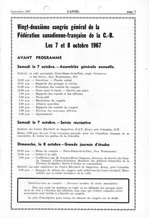   L'APPEL, LE MAGAZINE FRANCO-COLOMBIEN, 1967   , page 7