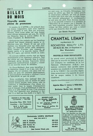   L'APPEL, LE MAGAZINE FRANCO-COLOMBIEN, 1967   , page 2